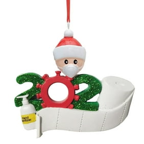 2020 Christmas Ornament Quarantine Survivor Personalized Decorating Gifts Customized Party Decor for 2 Family Members Christmas Decorations Funny Indoor